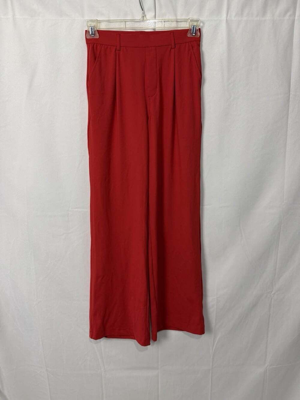 Halara High Waisted Wide Leg Pleated Work Pants Red Sz Small (No Size Tag)